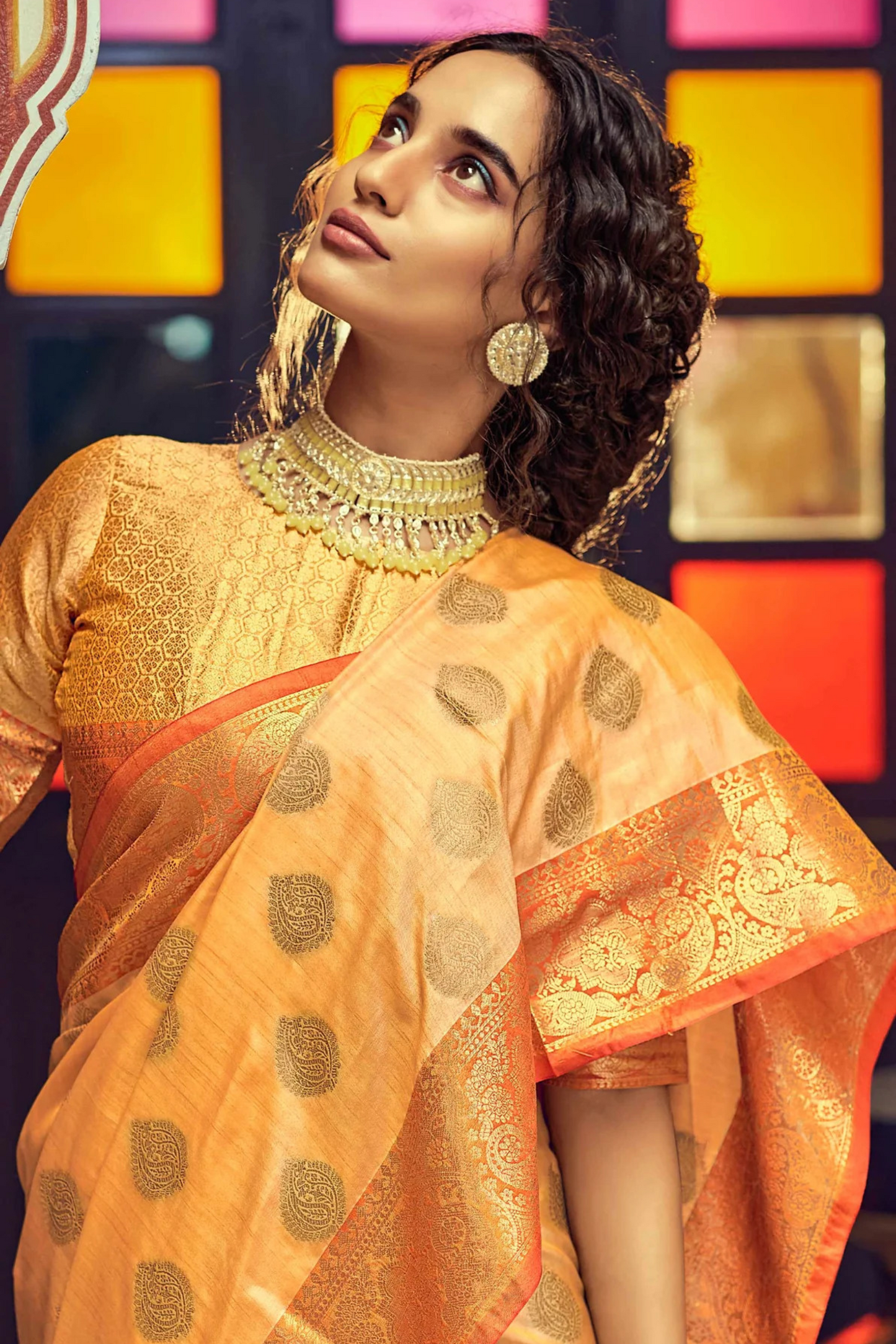 Yellow Posh Banarasi Katan Soft Silk Saree with Rich Zari Border