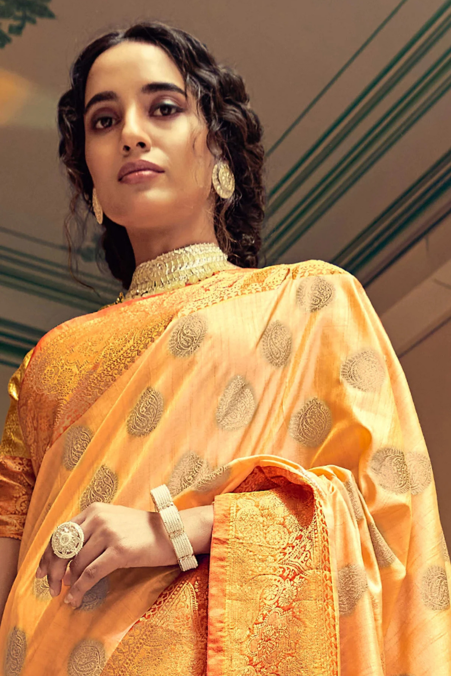 Yellow Posh Banarasi Katan Soft Silk Saree with Rich Zari Border