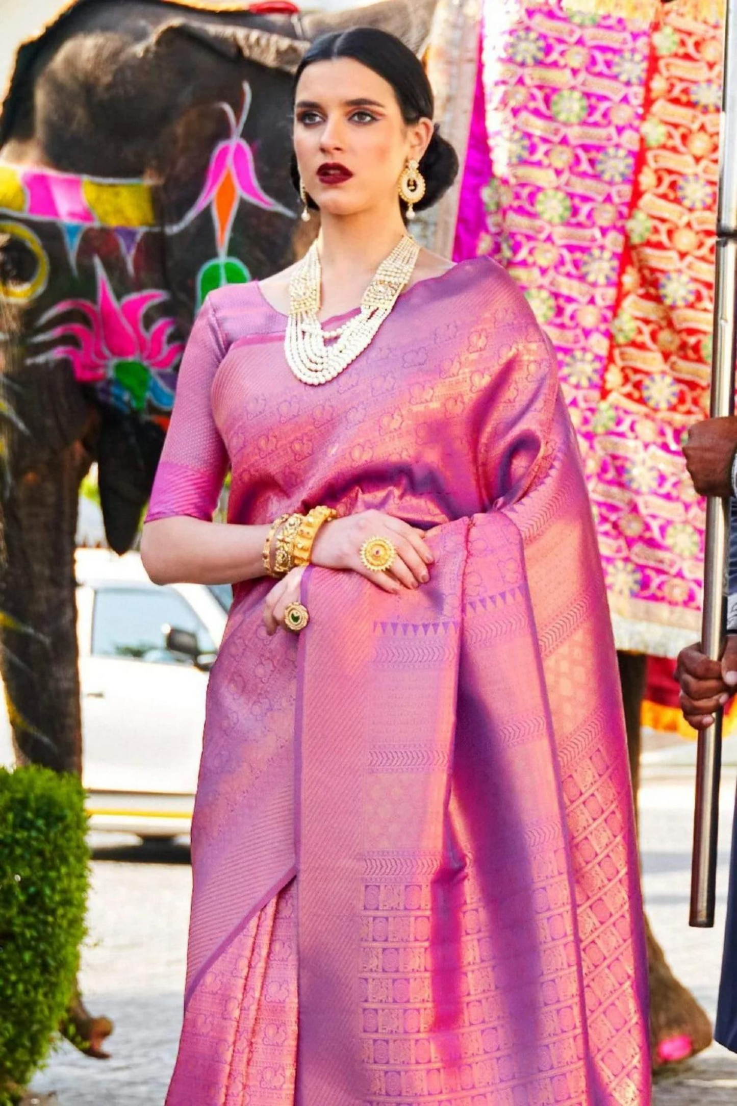 Magenta Pink Banarasi Special Wedding Edition Silk Saree with Zari Work