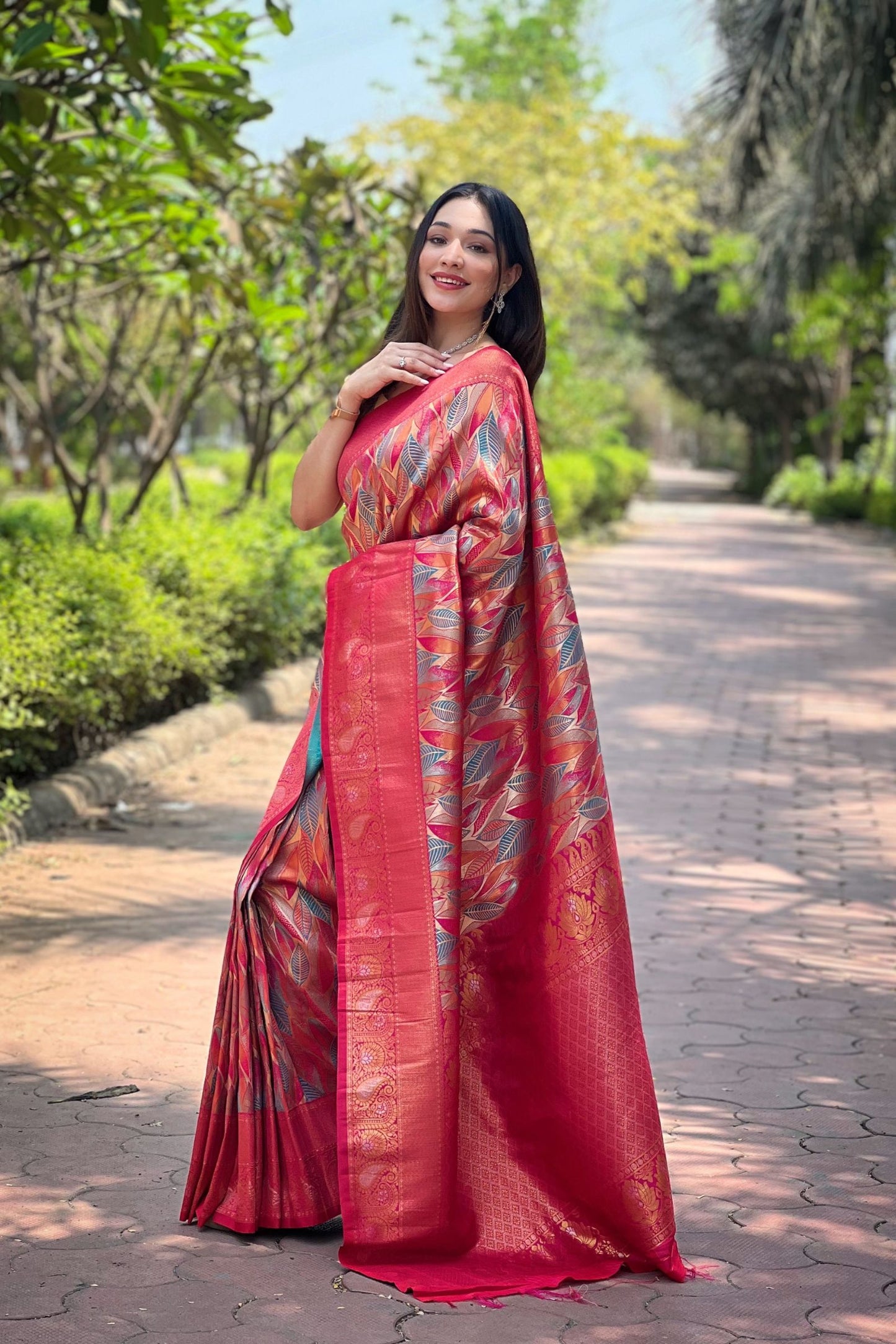 Hot Pink Kanchipattu Silk Saree