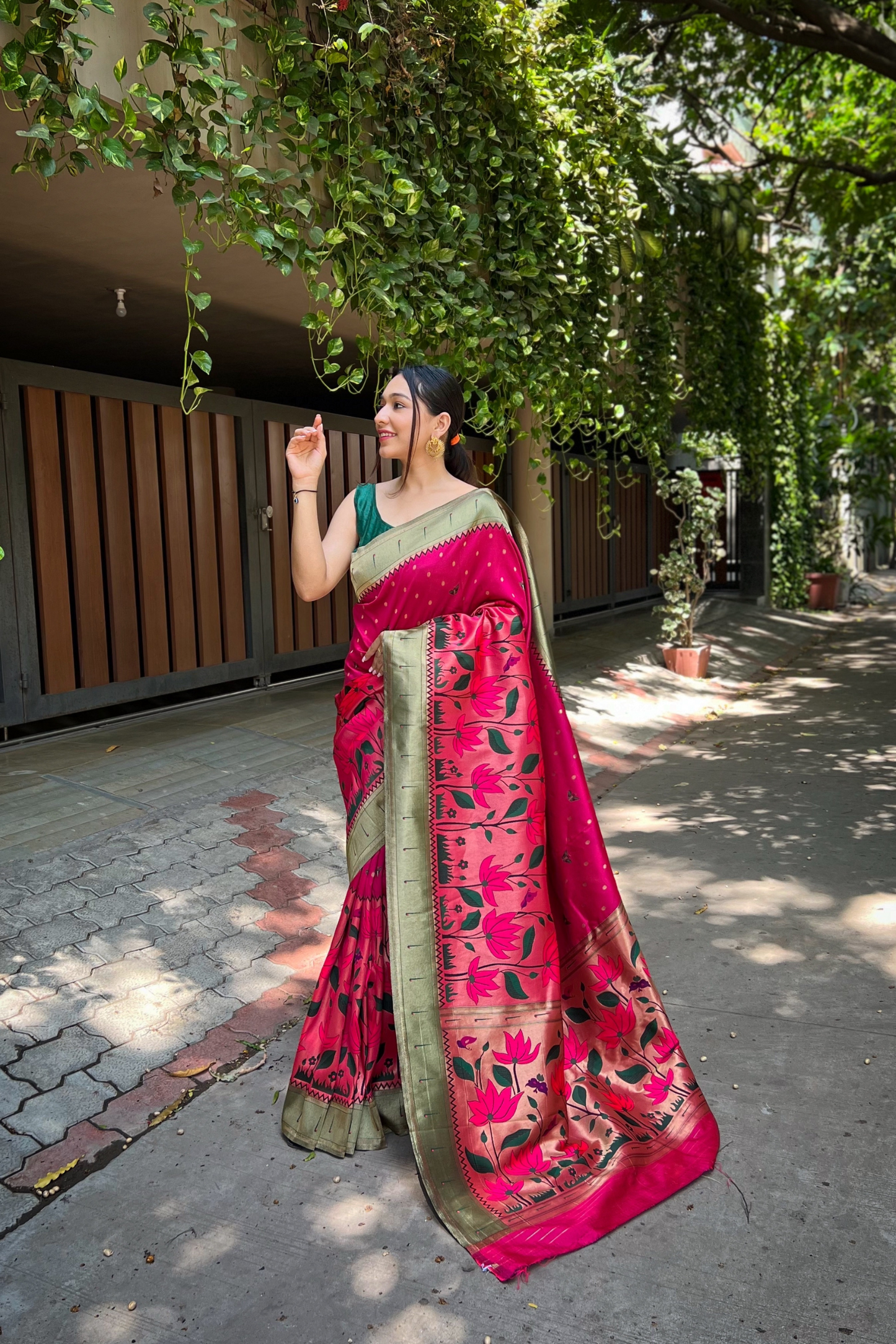 Pink Paithani Silk Saree with Zari Work