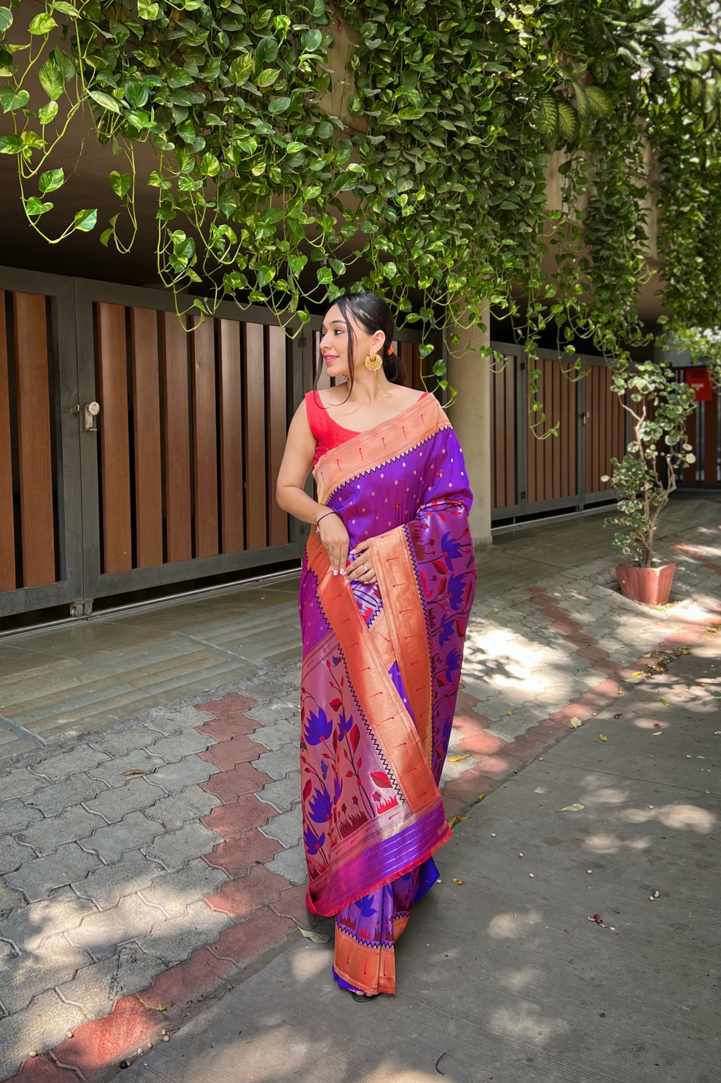 Purple Paithani Silk Saree with Zari Work