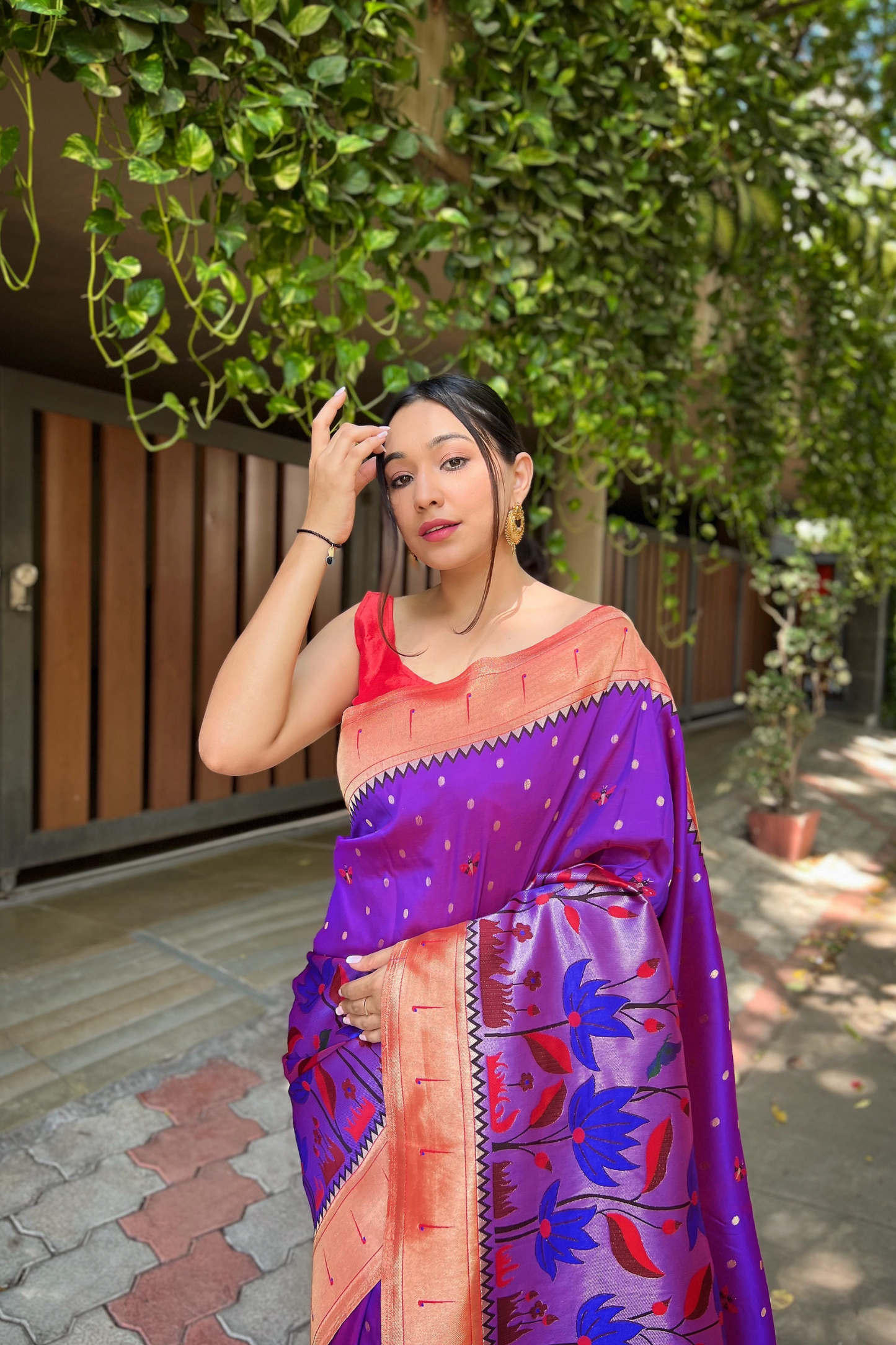 Purple Paithani Silk Saree with Zari Work