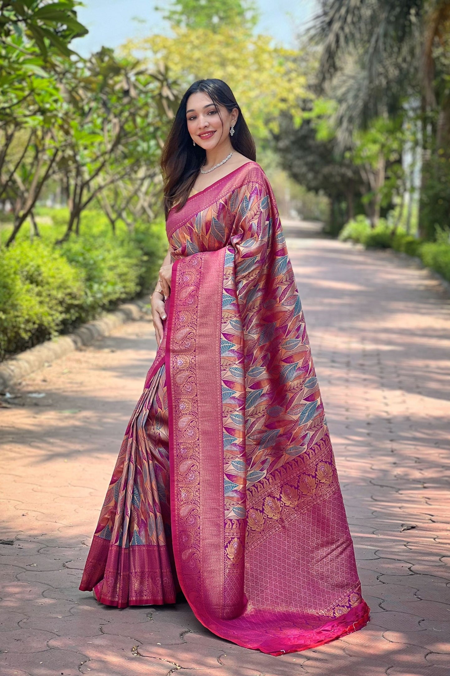 Wine Kanchipattu Silk Saree