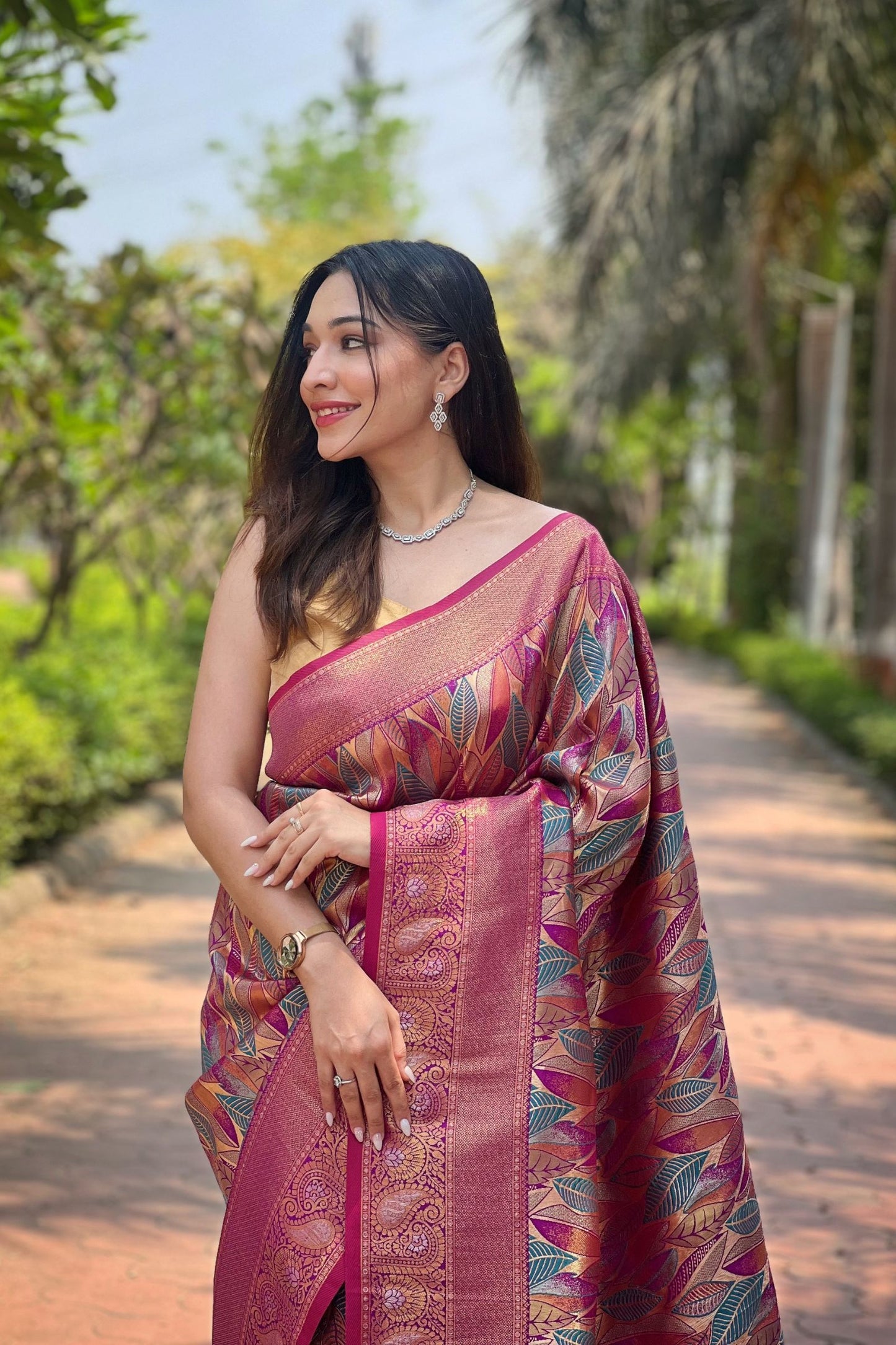 Wine Kanchipattu Silk Saree