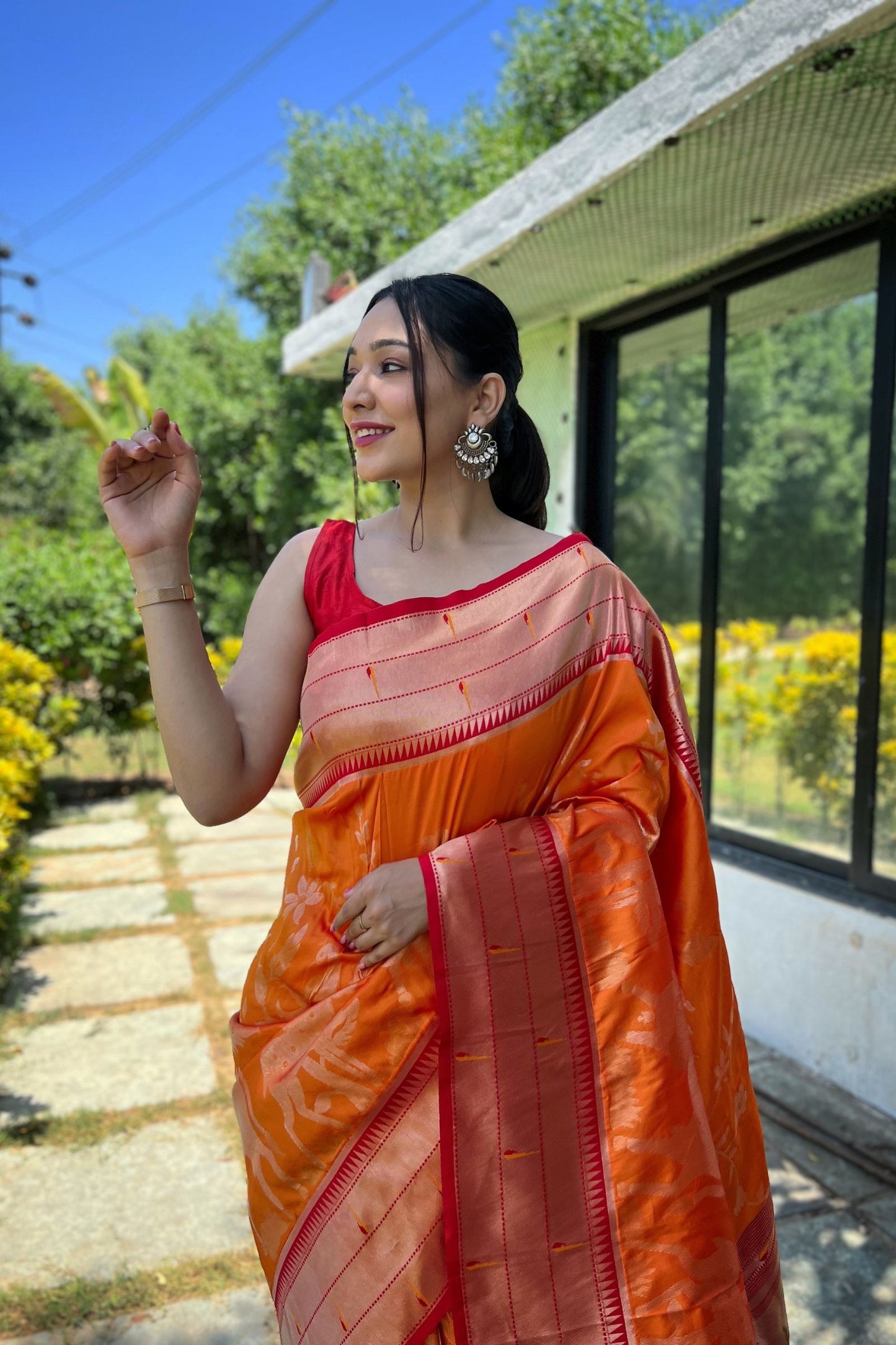 Yellow Zari Woven Soft Paithani Silk Saree with Traditional Pattern