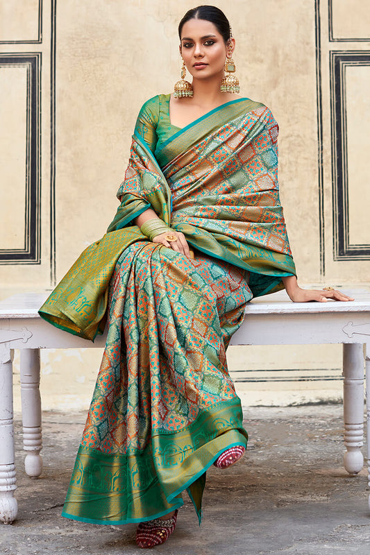 Bondi Blue Banarasi Silk Saree