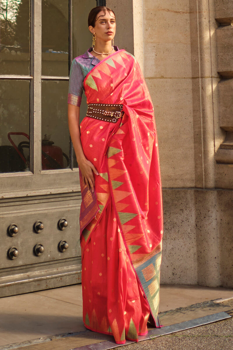 Brink Pink South Silk Saree