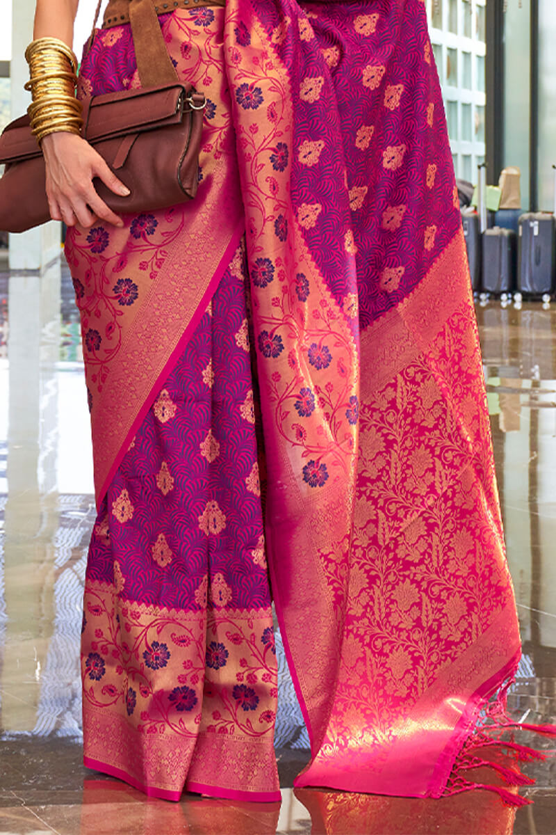 Byzantium Purple South Silk Saree