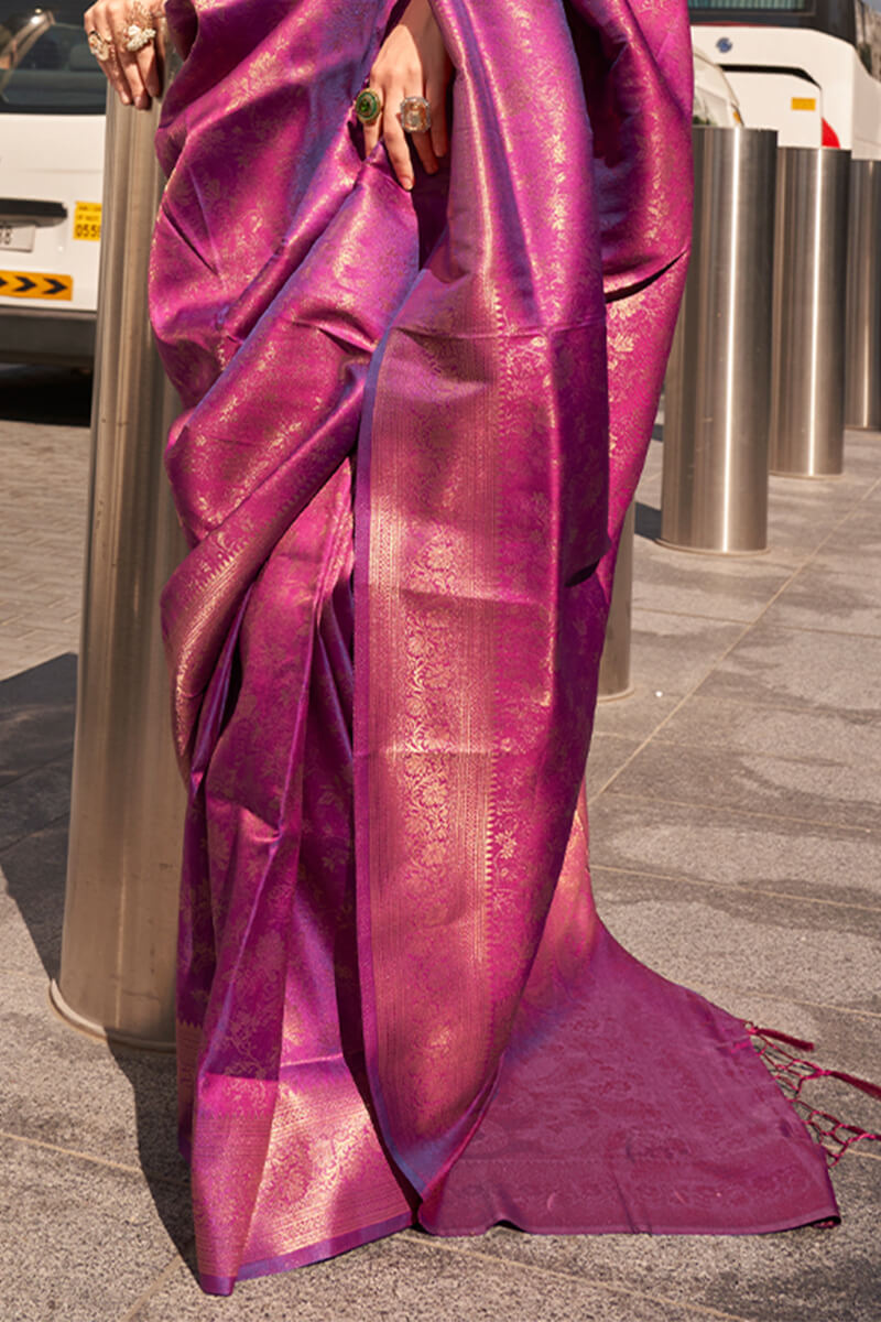 Byzantium Purple Zari Woven Kanjivaram Silk Saree