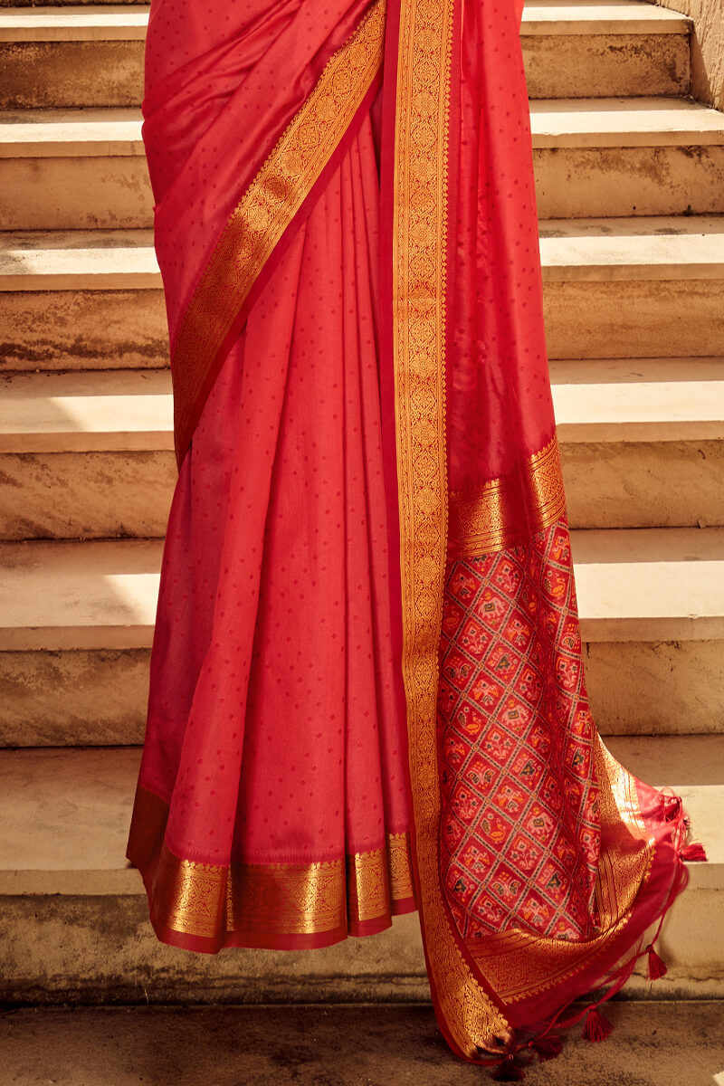 Cinnabar Red Patola Silk Saree