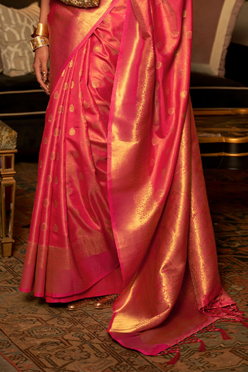 Dark Pink Kanjivaram Silk Saree