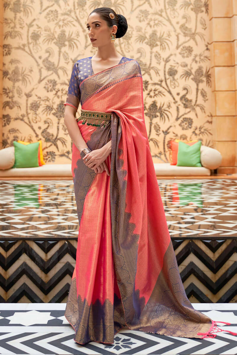 Geraldine Pink Kanjivaram Silk Saree