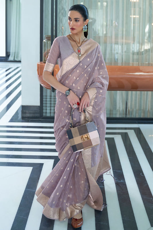 Pastel Purple Cotton Silk Saree