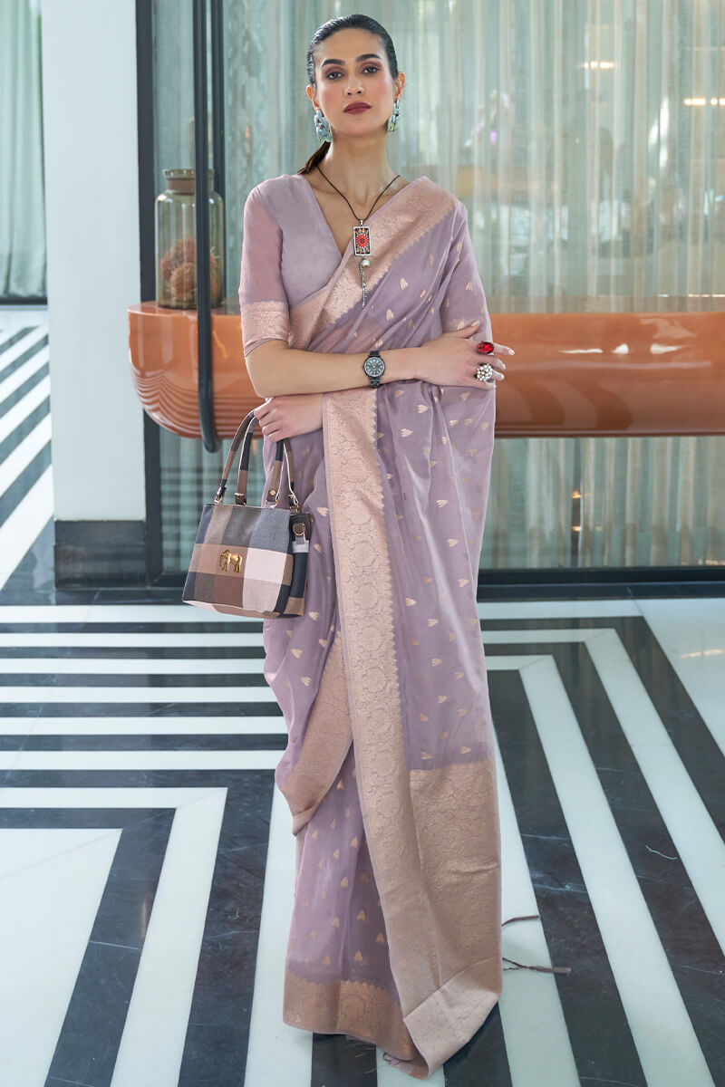 Pastel Purple Cotton Silk Saree