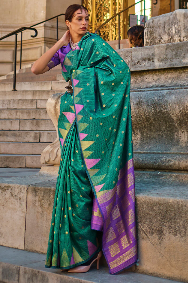 Peacock Green South Silk Saree