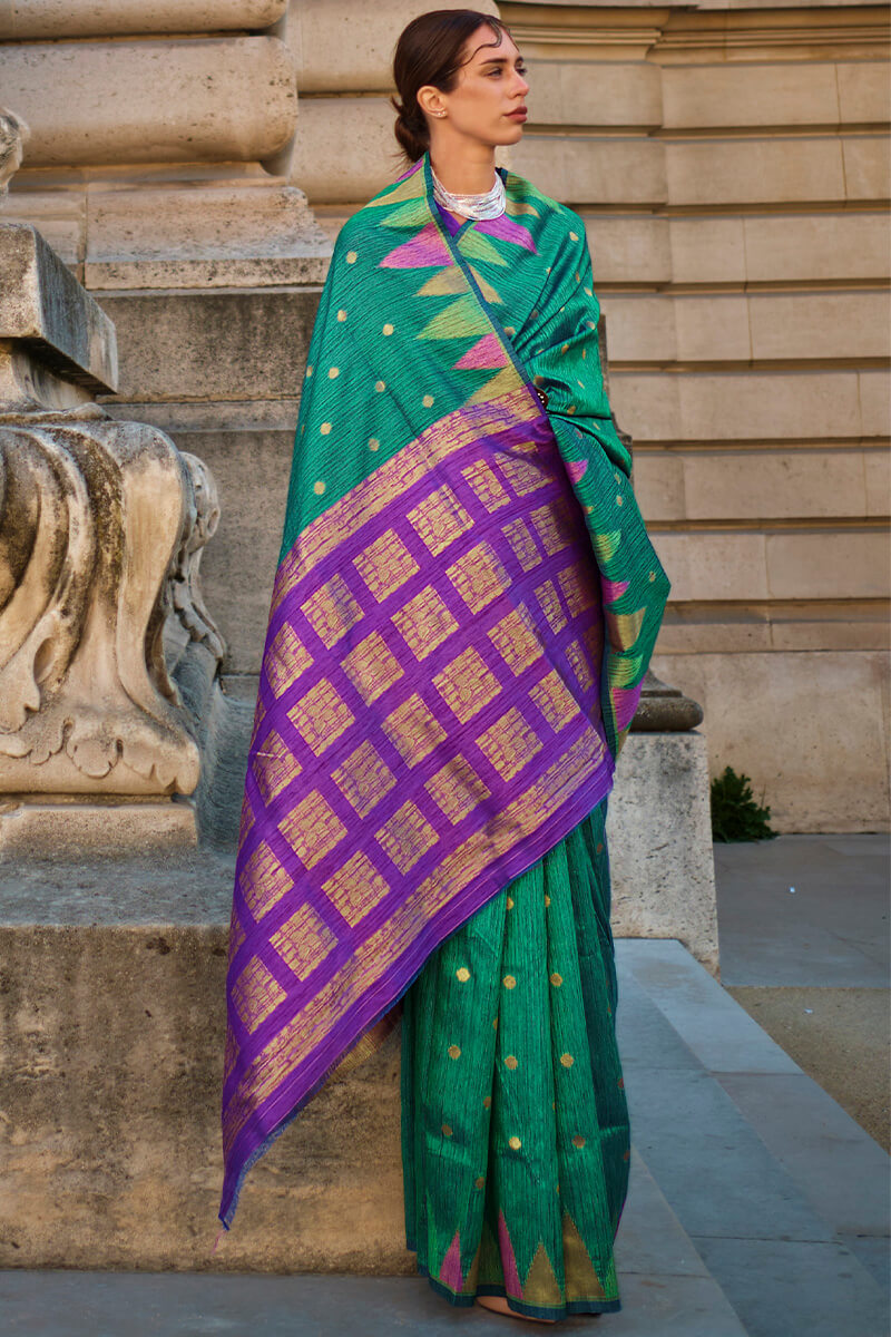 Peacock Green South Silk Saree