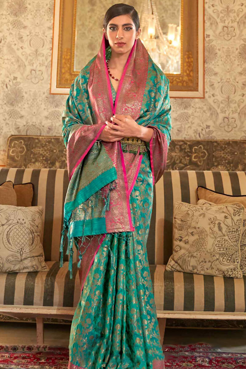 Surfie Green South Silk Saree