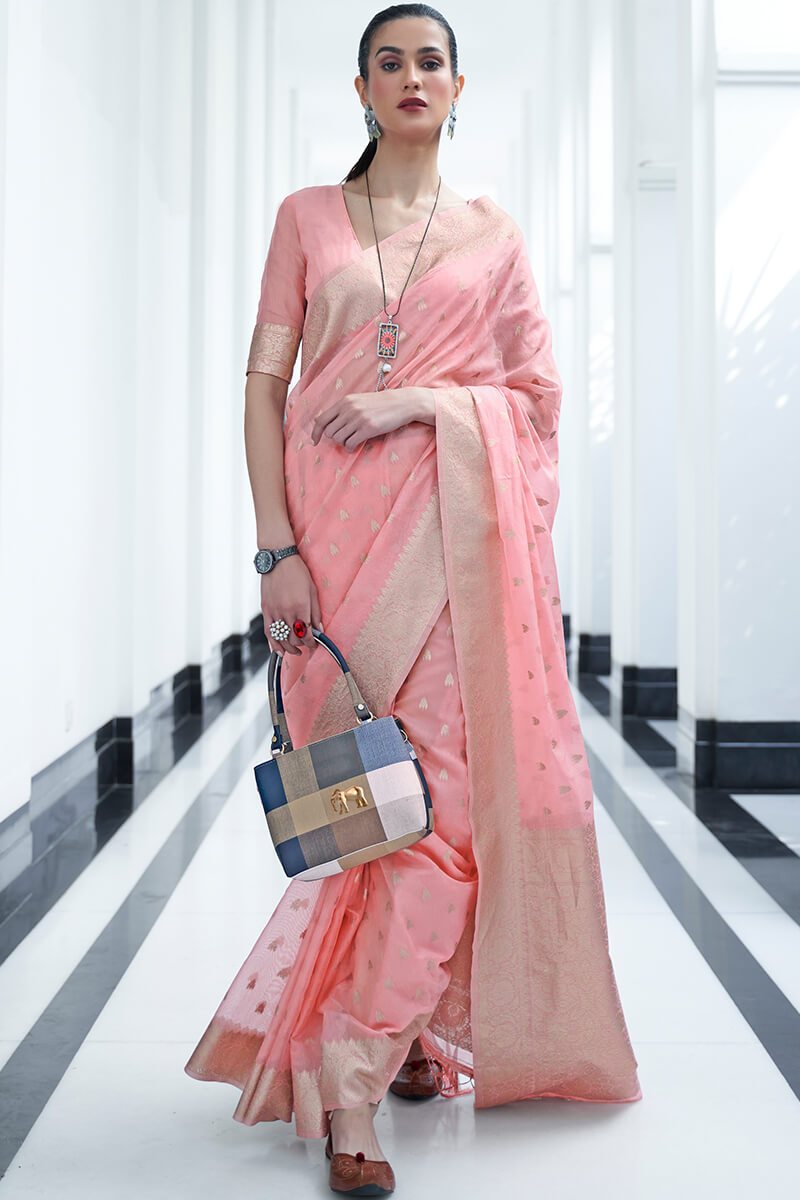 Sweet Pink Cotton Silk Saree