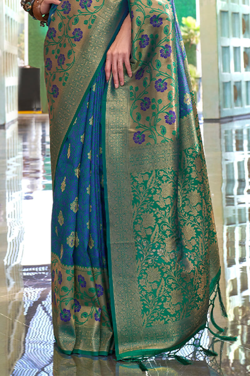 Venice Blue South Silk Saree