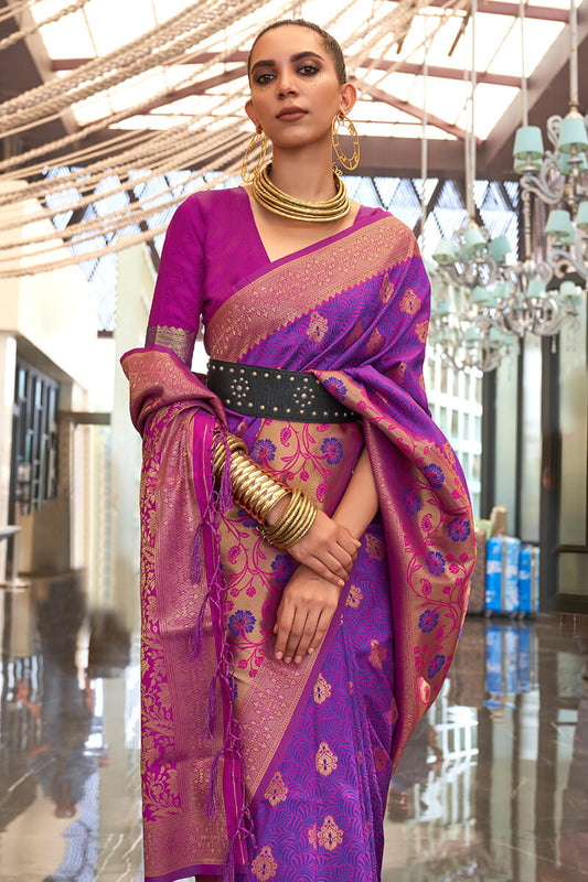 Viola Purple South Silk Saree